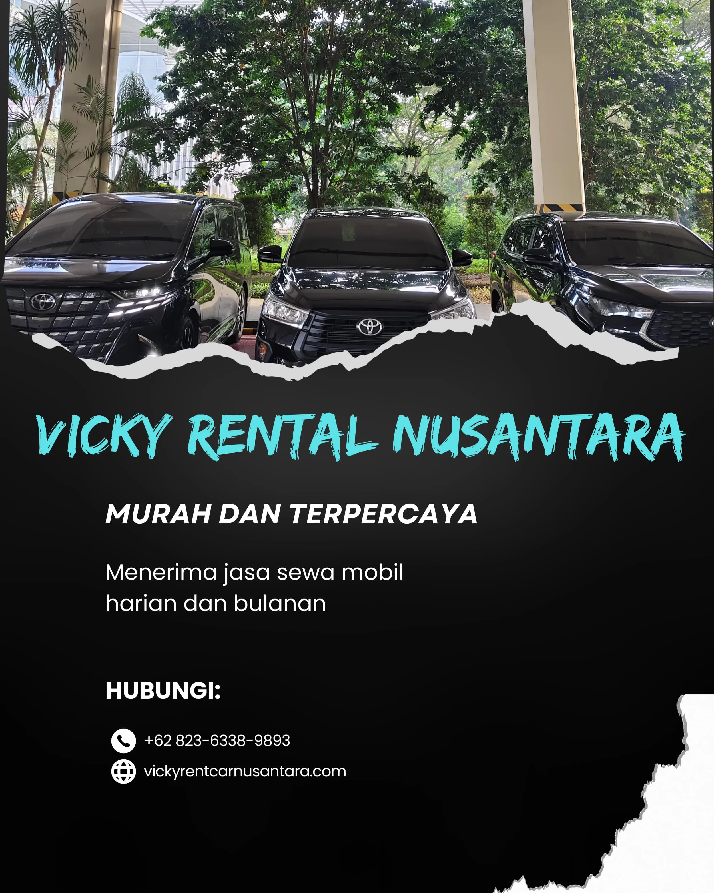Garasi mobil rental yang rapi dan terawat di salah satu cabang di Indonesia